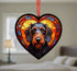 Dachshund Wirehaired Stained Glass Effect Heart Suncatcher